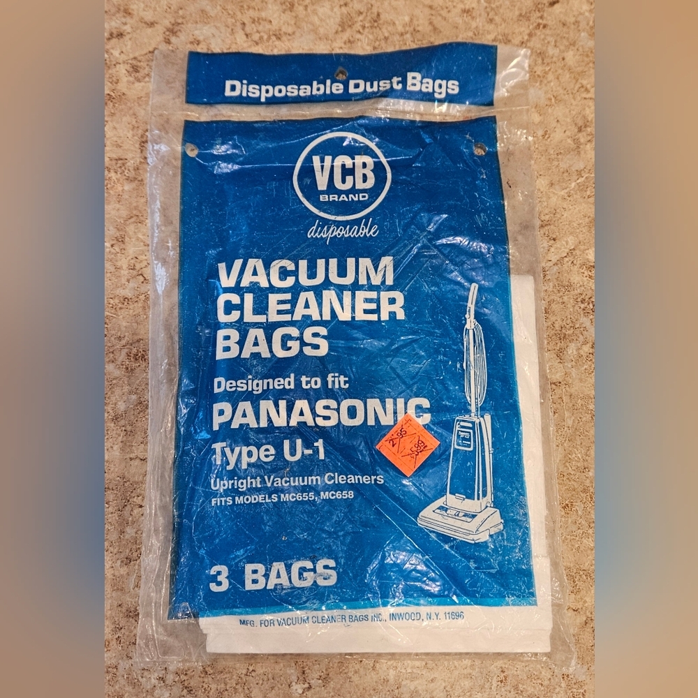 VCB Vacuum Cleaner Bags Panasonic-compatible Type U-1 (3 Pack)